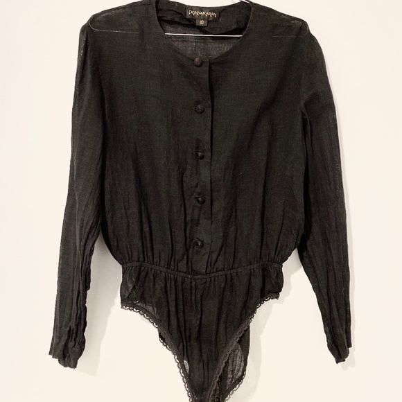 Donna Karan Tops - VINTAGE DONNA KARAN NEW YORK BLACK BODYSUIT